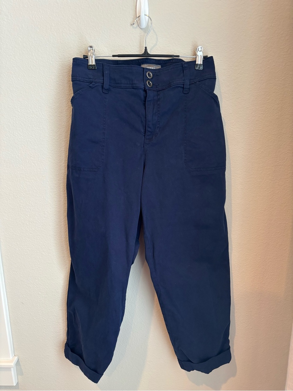 Torrid New Navy Double-Button Stretch Pants